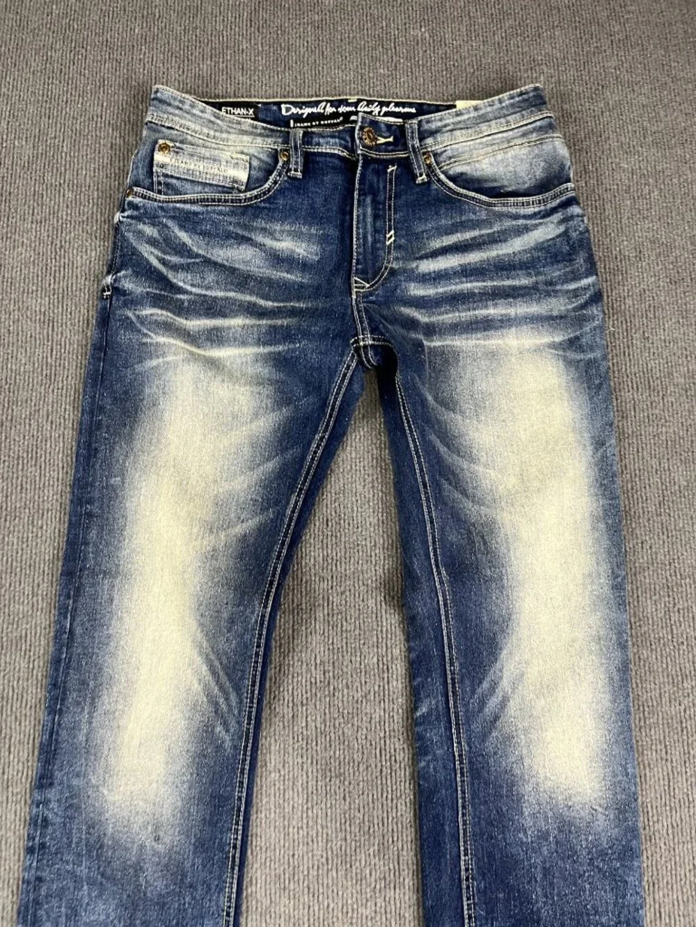 Buffalo David Bitton Ethan-X Mens Blue Distressed Slim Straight Jeans 31x30 NWT
